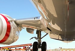 close-up of an aircraft