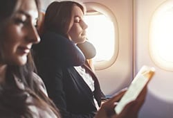 lady sitting in plane