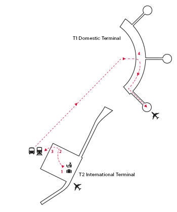 Brisbane airport inbound map