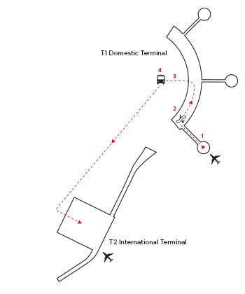 Brisbane airport outbound map