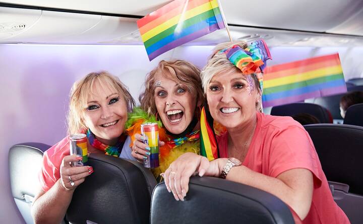Virgin Australia guests on board Pride Flight