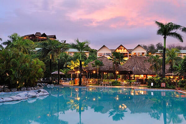 Poolside early evening at the Outrigger Resort Fiji