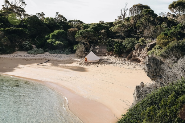 Glamping anyone? Flinders Island Credit Kara Hynes