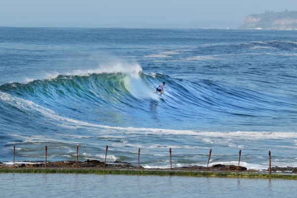 Typical surf scene at Newcastle credit Chris Elfes
