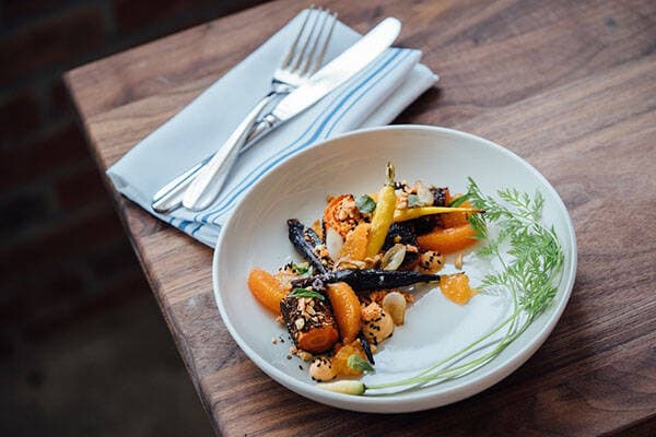 small plate with carrot salad