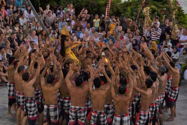 Kecak Dance performed in the area of Uluwatu Temple, Bali