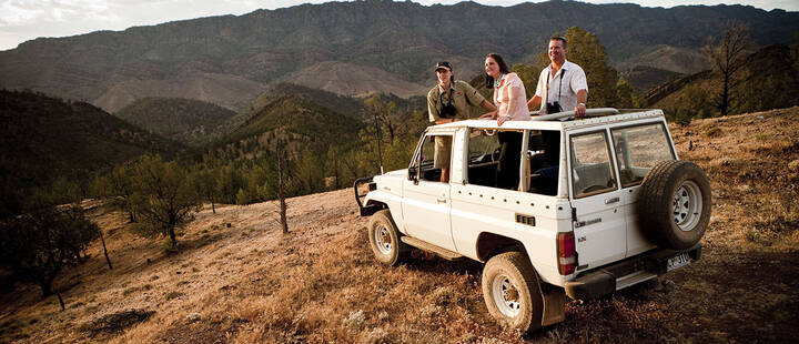 Riding a jeep in the rugged Arkaba outback