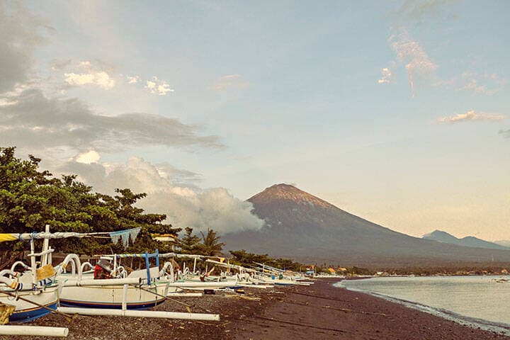 The shores of Amed Beach in Bali