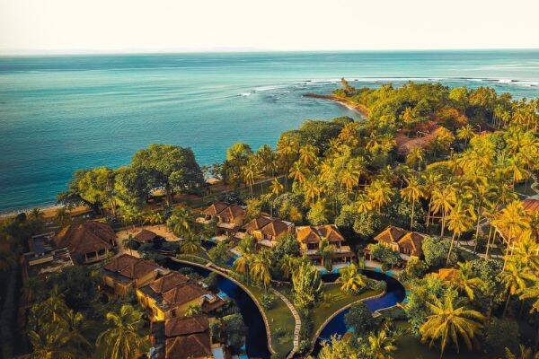 Aerial view of Senggigi Beach in Lombok, near Bali by Tandya Rachmat