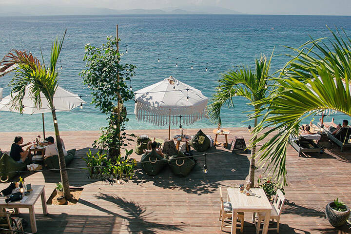 Panoramic view of broken beach in Nusa Penida, Bali, Indonesia. 