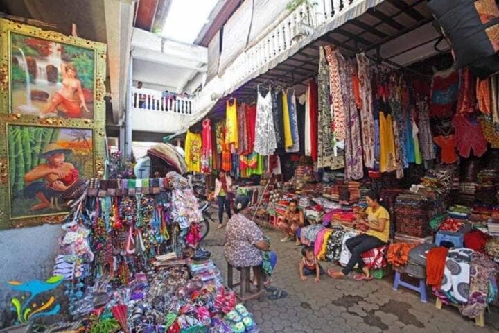 Clothing displayed in stall at Guwang Art Market, Bali