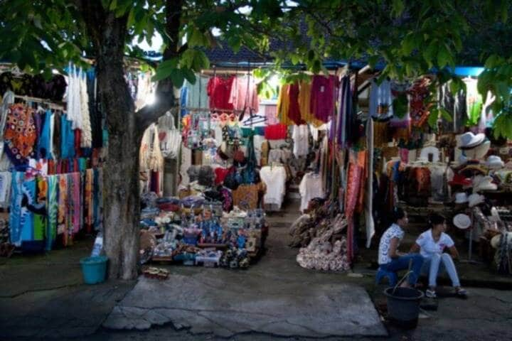 Clothing stall setup at Tanah Lot Market Tabaman, Bali