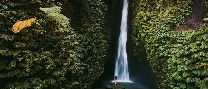 Leke Leke Waterfall in tropical jungle in Bali