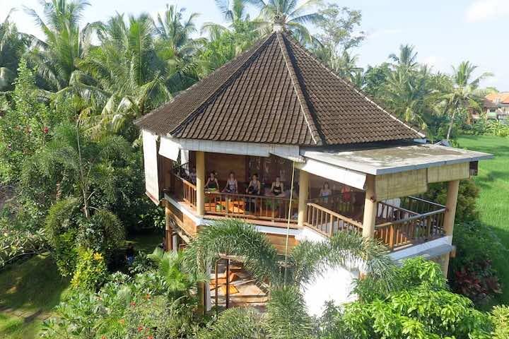 Aerial view of studio hut at Ubud Yoga House, Bali