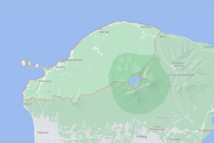 Map of North Lombok Regency, Indonesia