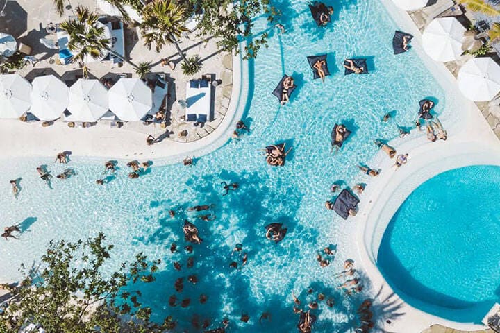 Aerial view of Mrs Sippy Beach Club, Seminyak
