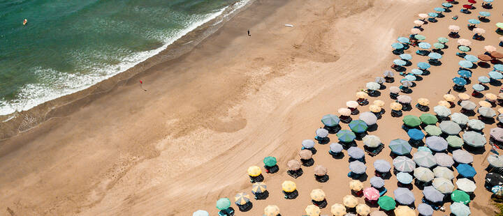 Aerial view of Kuta, Badung, Bali, Indonesia