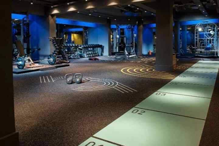 Kettle bells on empy studio floor at ATHLEAN Seminyak, Bali