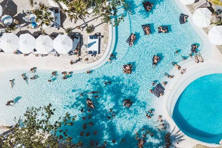 Aerial view of swimming pool at Mrs Sippy Beach Club Seminyak, Bali