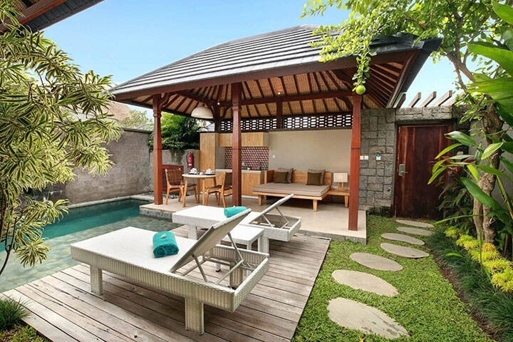 Private outdoor area at Theanna Villa and Spa, Canggu, Bali 