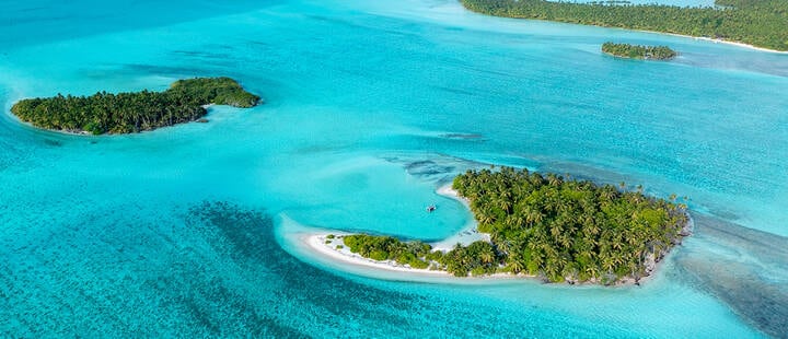 Aerial view of Cocos Keeling Islands