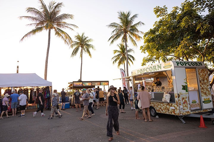 Stunning sunset views from Mindil Market dining, Darwin