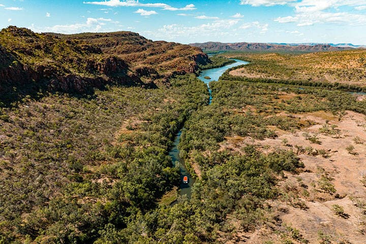 Aerial view of gorge in Kununurra