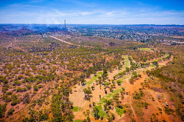 Aeiral view of bush plains in Mount Isa