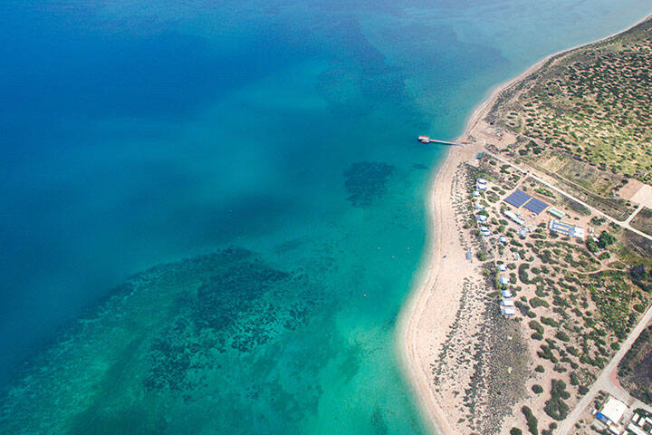 Aerial view of beach in Onslow