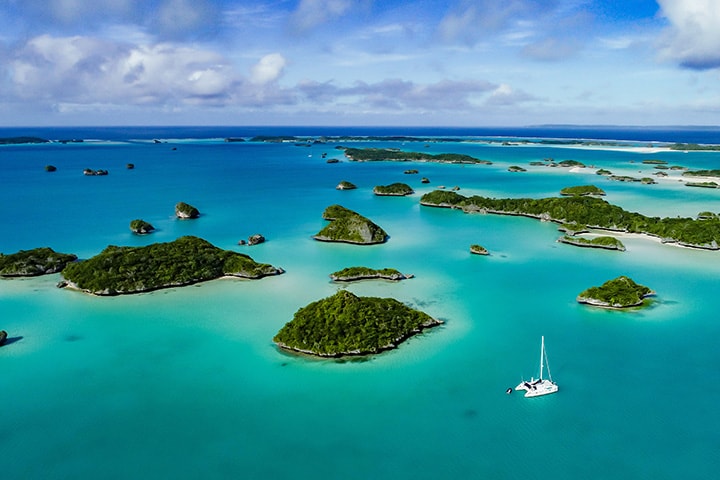 Aerial view of Fiji islands