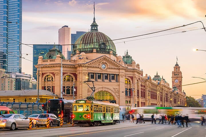 Melbourne Flinders Street Train Station in Australia 