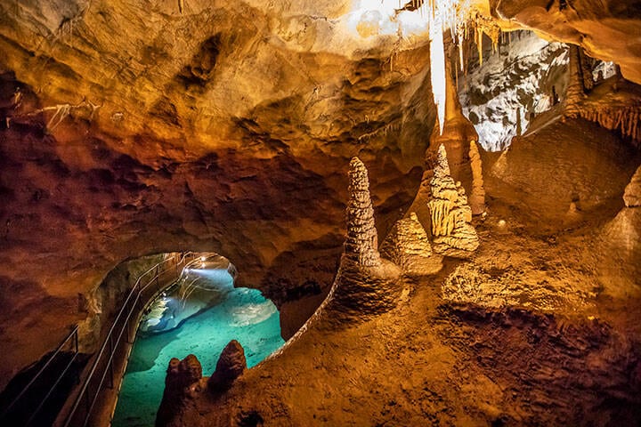 The scenic River Cave system at Jenolan Caves in the Blue Mountains