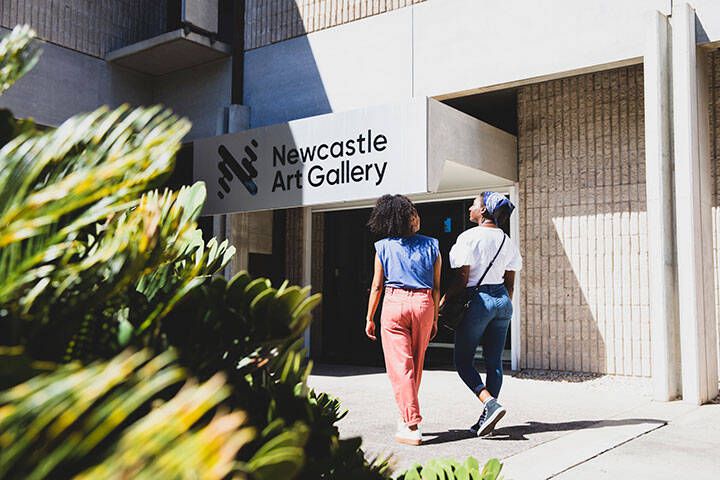 Friends enjoying a visit to the Newcastle Art Gallery in Cooks Hill, Newcastle. 