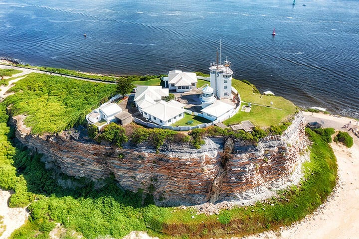 Aerial view of Nobbys Lighthouse