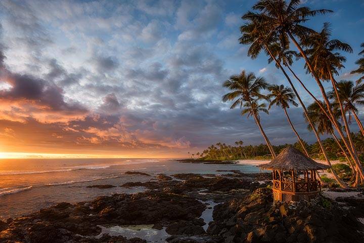 Beach sunset in Upolu, Samoa