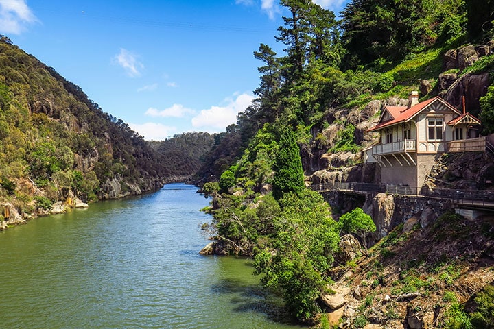Cataract Gorge, Launceston city on a sunny day
