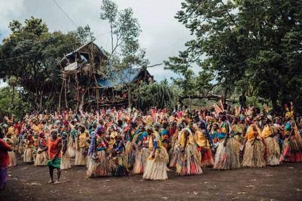 Locals in traditional dress for Toka Festival, Vanuatu