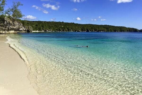 Low tide along beach for snorkelling, Vanuatu