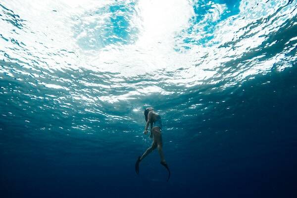 Diving in waters at Mystery Island, Vanuatu 