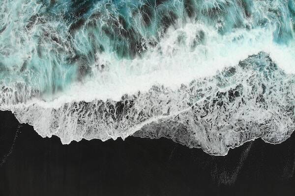 Waves crashing at beach in Tanna, Vanuatu 
