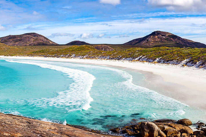 Hellfire Bay is a popular beach in the Cape Le Grand National Park, west of Esperance, Western Australia, Australia. 