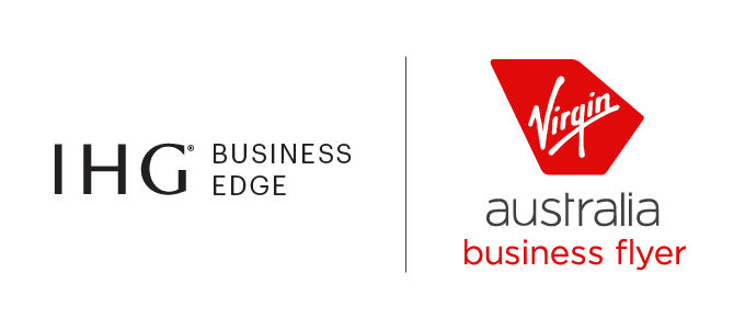 IHG Business Edge logo lockup with Virgin Australia Business Flyer