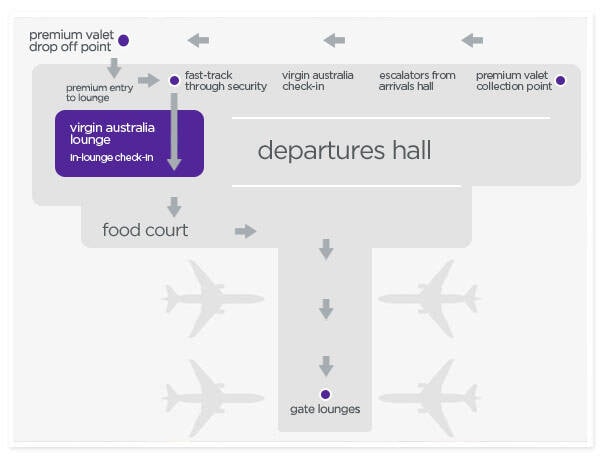 Virgin Australia Sydney Premium Valet - Wayfinding Map