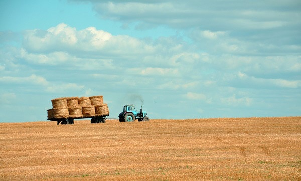 Tractor on farm