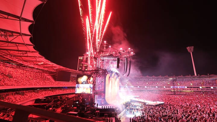 Fireworks at Brisbane stadium