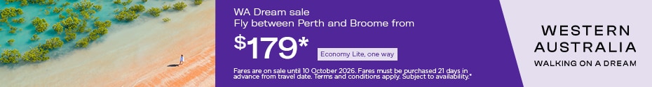 Fly between Perth and Broome