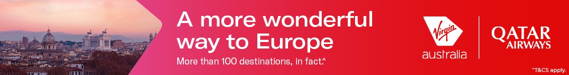 Fly with Virgin Australia and Qatar Airways to Rome