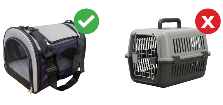 Pets in Cabin approved transportation crate
