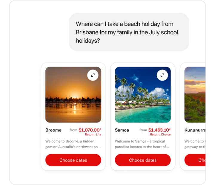 ChatGPT interface showing conversation with AI displaying fares