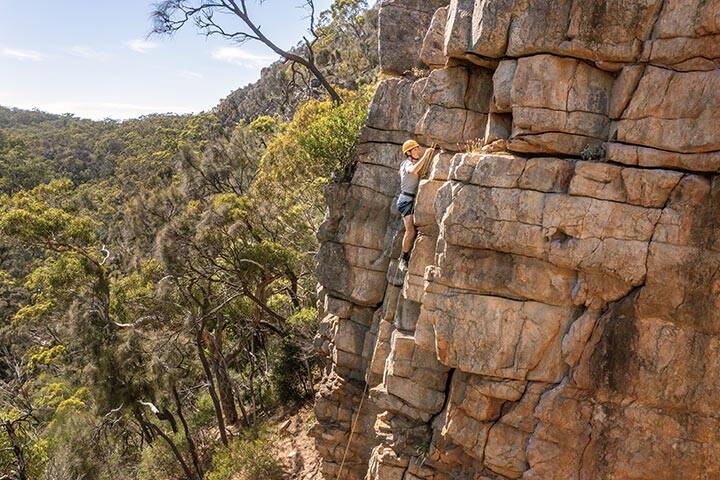 Abseiling and rock climbing at Morialta Conservation Park 